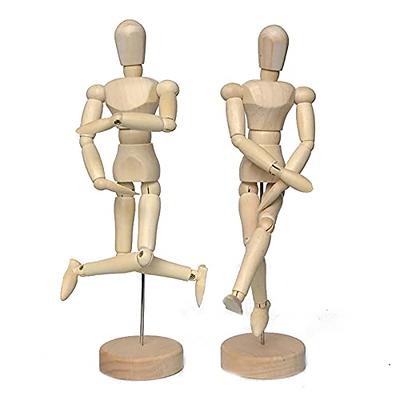  8 inch Artist Wooden Manikin Jointed Posable Manikin  Articulated Mannequin Art Drawing Figure Sketching Body Model Human Action  Figure with Base and Flexible Body for Home Decoration Drawing