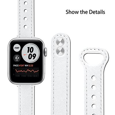 KYISGOS Compatible with iWatch Band 49mm 45mm 44mm 42mm, Genuine Leather Replacement Band Strap Compatible with Apple Watch Ultra 2/1 SE Series 9 8