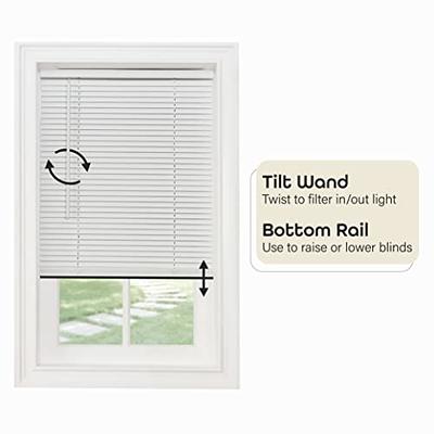 Cordless Light Filtering Mini Blinds for Indoor Windows - 32 Inch Width, 64  Inch Length, 1 Slat Size - Pearl White - Cordless GII Morningstar Window  Blinds for Interior by Achim Home Decor - Yahoo Shopping