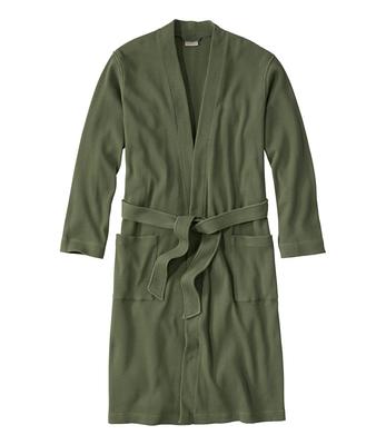 Men's Comfort Waffle Robe, Unlined Deep Olive Medium, Cotton Blend L.L.Bean  - Yahoo Shopping