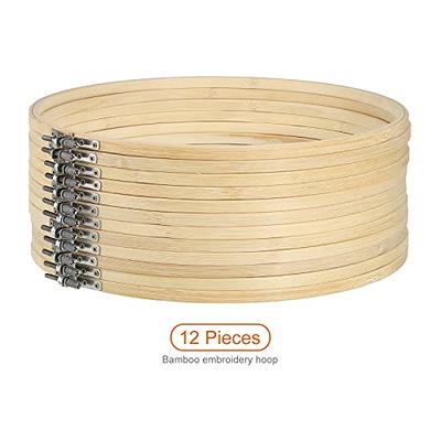 Pack of 12 6-inch Embroidery Hoop Round Bamboo Circle Set for Craft Eewing