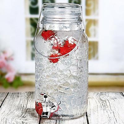 2 Gallon Hammered Glass Beverage Dispenser