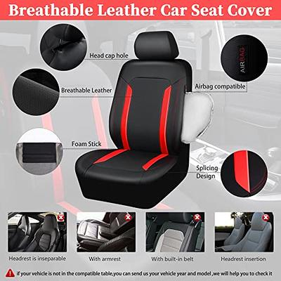 PU Leather Car Seat Covers 5 Seats Car Seat Cushion Full Set Universal Fit