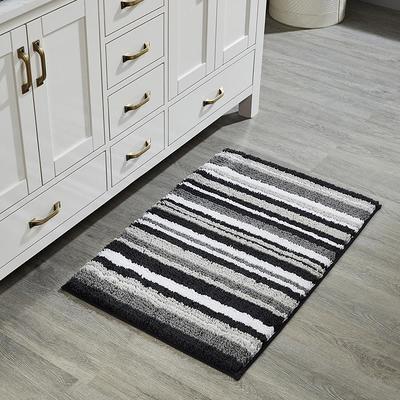 20 x 32 Griffie Collection Blue & Gray 100% Polyester Rectangle Bath Rug - Better Trends