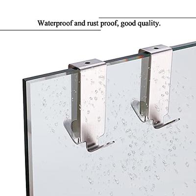 Taozun Shower Door Hooks - Over The Door Hooks for Shower Towel Hooks for  Bathroom Frameless Glass Shower Door, Shower Squeegee Hooks Stainless Steel