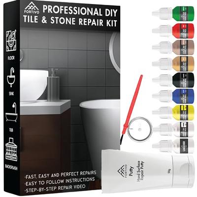 Porcelain Repair Kit - Tile Stone Repair Kit, Marble Repair kit, Tub and  Tile Refinishing Kit, Crack Chip Ceramic Floor, Shower Tile Gap Filler & Bathtub  Repair Kit, Granite Filler Repair 