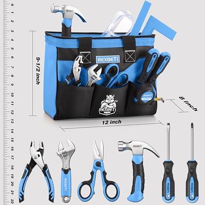 REXBETI 10-Piece Kids Tool Set with Real Hand Tools, Blue Durable Storage  Bag, Children Learning Tool Kit for Home DIY and Woodworking - Yahoo  Shopping