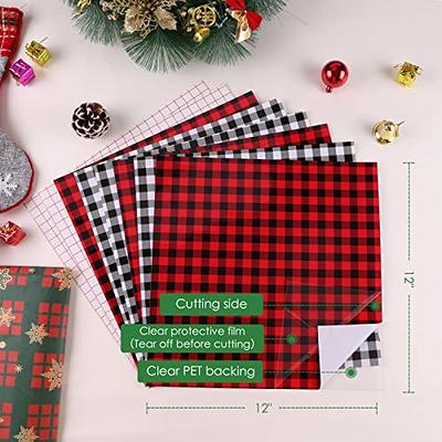 Firefly Craft Red Buffalo Plaid Heat Transfer Vinyl Sheet - Patterned