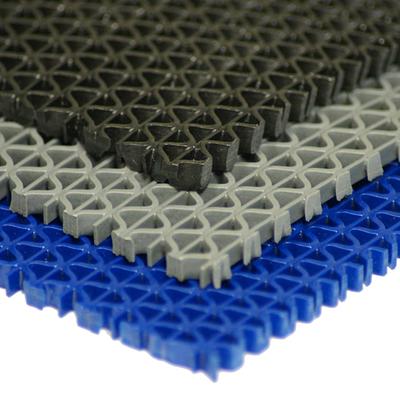 Rubber-Cal 4-ft x 10-ft Blue Rectangular Indoor or Outdoor Home Utility Mat  in Black