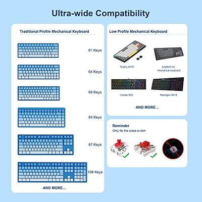 XVX PBT Keycaps, Keycaps 75 Percent, Blue Cherry Profile Keycaps, Dye Sub  Keyboard Keycaps for Cherry Gateron MX Switches Mechanical Keyboard