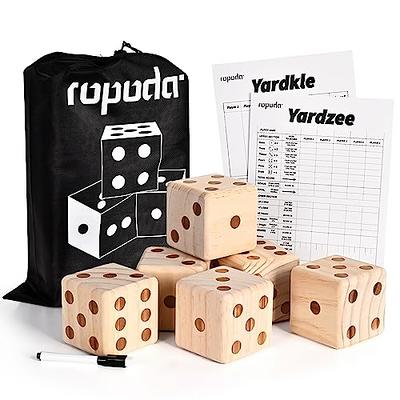 Hey! Play! Nontraditional Giant Wooden Blocks Tower Stacking Game with  Dice, Outdoor Yard Game, for Adults, Kids, Boys and Girls (Rainbow Color)