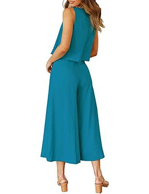  ROYLAMP Women's Casual 2 Piece outfits Square Neck