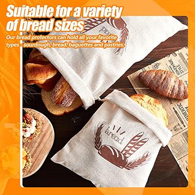 Linen Bread Bags - Breathable Food Drawstring Storage Bag To Keep