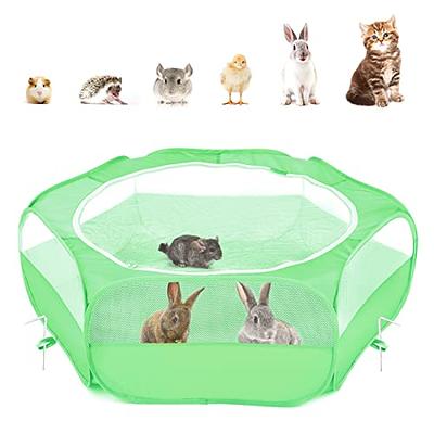 Eiiel Guinea Pig Cage,Indoor Habitat Cage with Waterproof Plastic  Bottom,Playpen for Small Pet Bunny, Turtle, Hamster