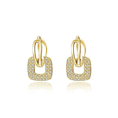  PAVOI 14K Gold Plated Sterling Silver Post Hoops