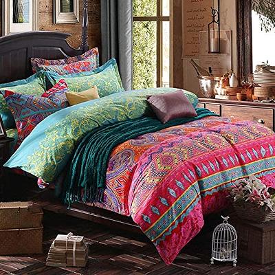 Twin full queen size 100%cotton Bohemian Boho Style floral bedding