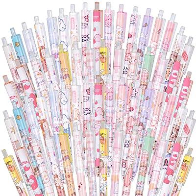 SAIWEILAI ONLINE 48 Pieces Cute Cow Pen, 12 Color Milky Gel Ink Pens,  Cartoon Gel Ink Pens Set, Cow Print Pens Kawaii for Office School Supplies,  Gift