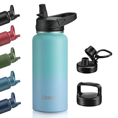 Buy 32oz Stainless Steel Water Bottle, Extra Three Lids - Straw, Flip and  Carabiner Caps, Double Walled & Vacuum Insulated, BPA Free, Powder Coated  Online at desertcartINDIA