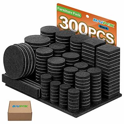 GorillaPads Non Slip Furniture Pads/Floor Grippers (Set of 8 Floor Protectors) Pre-Scored to Cut to Multiple size, 4 inch Square, Black, CB140-8