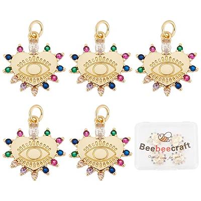 Beebeecraft 5Pcs/Box Evil Eye Charms 18K Gold Plated Brass Heart with  Turkish Eye Pendants with Colorful Cubic Zirconia and Jump Ring for DIY  Bracelet Necklace - Yahoo Shopping