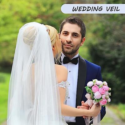 Luckyvestir Wedding Veils for Brides Fingertip Bridal Shower Veil 1 Tier  White Veil 39.4in/98cm - Yahoo Shopping