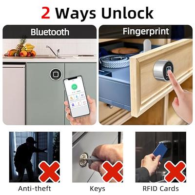 Pothunder Smart Biometric Cabinet Lock, Bluetooth & Fingerprint