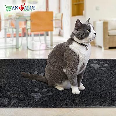 Gorilla Grip The Original 100% Waterproof Cat Litter Box Trapping Mat  35x23, Easy Clean, Textured Backing, Traps Mess for Cleaner Floors, Less  Waste