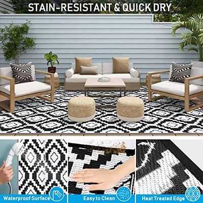 Waterproof Outdoor Rugs Patios  Outdoor Patio Rug Black White