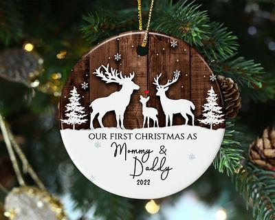 Our First Christmas As A Family Personalized New Parents Ornament