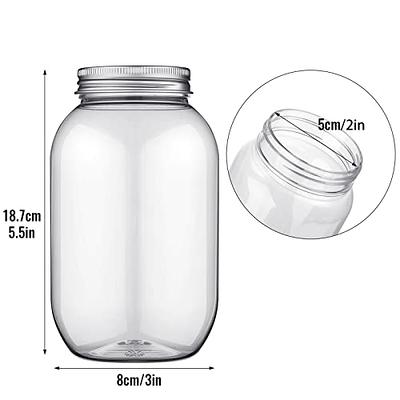 18 Oz Clear Glass Bottles With Lids, Natural Friendly , Reusable  Refillable Water Bottles For Juicing, Wide Mouth Liquid Storage Containers  For Refrigerator, Water Bottle Set Of 6