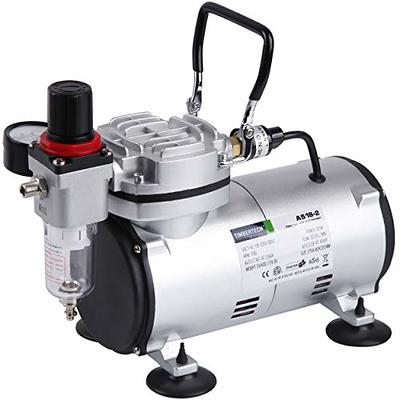 Professional High Performance 4 Cylinder Piston Airbrush Air Compressor  with Air Storage Tank, Regulator, Gauge & Water Trap Filter