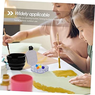 Paint Boxes with Pen Holder Palette Acrylic Paint Brushes Cleaning Case Paintbrush  Cleaner Buckets Brush Washing