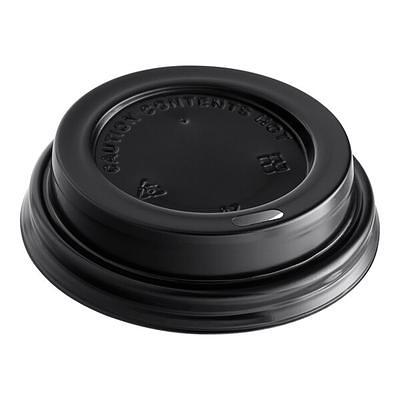 Choice Black Hot Paper Cup Travel Lid for 10-24 oz. Standard Cups and 8 oz.  Squat Cups - 100/Pack