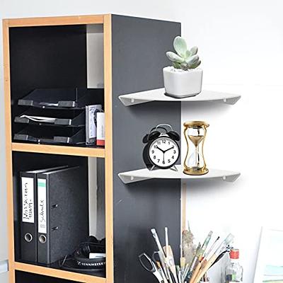 Cosmos 2 Pcs Acrylic Wall Mount Floating Corner Shelves Quarter