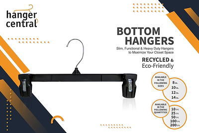 Hanger Central Recycled Black Heavy Duty Plastic Outerwear Hangers