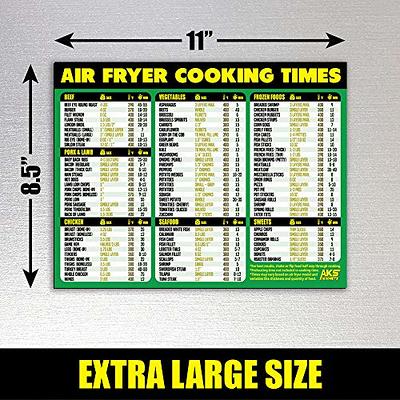 Air Fryer Magnetic Cheat Sheet Set of 2, Air Fryer Accessories Cook Times, Air Fryer Accessory Magnet Sheet Quick & Easy Reference Guide for Air