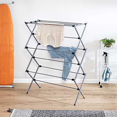 Honey-Can-Do Oversize Collapsible Clothes Drying Rack DRY-09066 Silver, 50  lbs