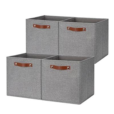 Collapsible Storage Bins Linen Fabric for Shelves Closet Basket Organizer  Bin