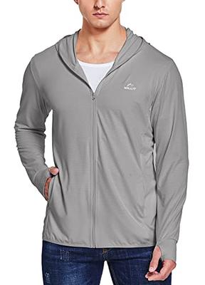 Willit Men's UPF 50+ Light Jacket Sun Protection Hooded SPF UV Jacket  Hiking Fishing Shirt Long Sleeve Full Zip Deep Gray L - Yahoo Shopping