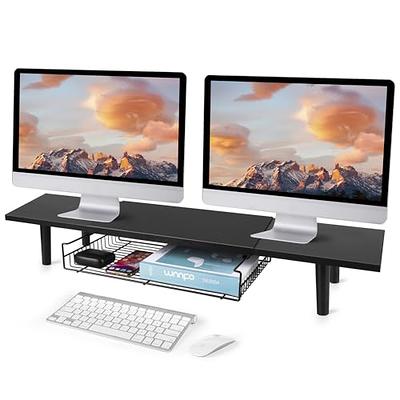 Computer Desktop Monitor Stand Laptop TV Display Screen Riser Shelf Black