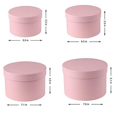 Briful Round Gift Boxes with Lids Set of 4 White Gift Box Assorted Sizes Nesting  Gift Boxes for Presents Birthday Bridesmaid Wedding Va