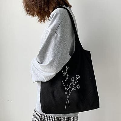 Tote Bags With Zipper Natural DIY Tote For Crafting,Ironing and  Embroidering Reusable Canvas Tote Grocery Shopping Bag