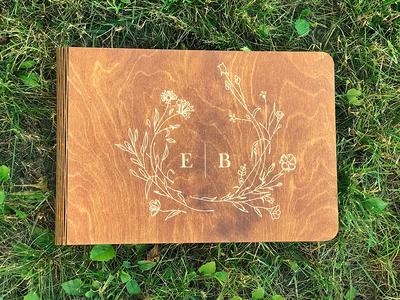 Wooden Memory Book, Personalized Guest book, Custom Album