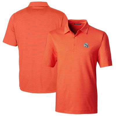 Men's Cutter & Buck Gray Miami Dolphins Throwback Logo Forge Pencil Stripe Stretch Polo Size: Small