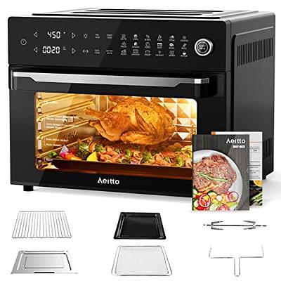 COMFEE 12-in-1 Air Fryer Toaster Oven Combo 6 Slice Countertop Convection  Oven with Rotisserie Precise Temperature Control 26.4 QT Large Capacity  Fits 12 Pizza 6 Accessories Stainless Steel 