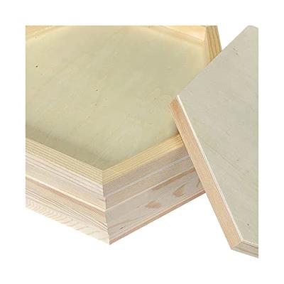 12 Pieces Wood Canvas Boards Unfinished Wooden Panel Boards Wood Paint  Pouring Panels for Painting Drawing Home Decor 3 Sizes 3 Sizes 12