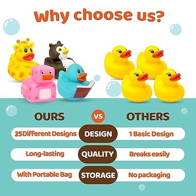 50 Pack Rubber Ducks for Jeep Duck: Assorted Rubber Duck Duckies in Bulk,  2.2inch Cute Mini Rubber Duck Toys in 50 Varieties for Kids Pool
