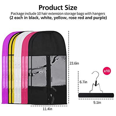 10 Pack Hair Extension Storage Bag, Hair Extension Holder with