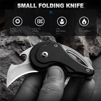 EDC Folding Pocket Knife Keychain Knife with Bottle Opener, Small