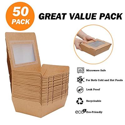 Kaderron 40 Oz Take Out Food Containers (50 Pack) Disposable Kraft Paper  Food Container Takeout Box…